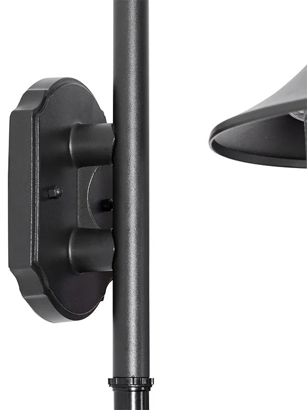 Vonkajšia nástenná lampa čierna IP44 vrátane detektora pohybu - Daphne