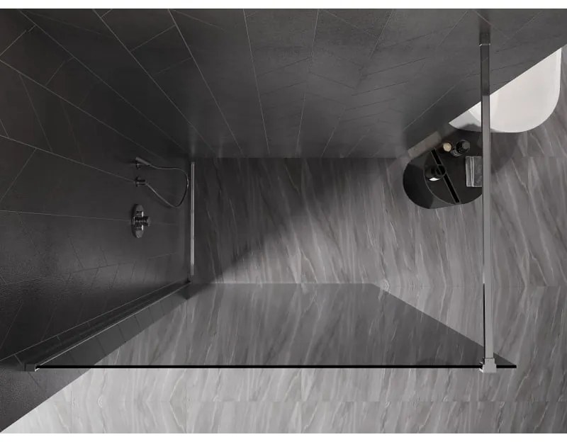 Mexen, Mexen Kioto-X sprchová stena 150 x 200 cm, grafit 10 mm, chróm - 800-150-101-01-40-X