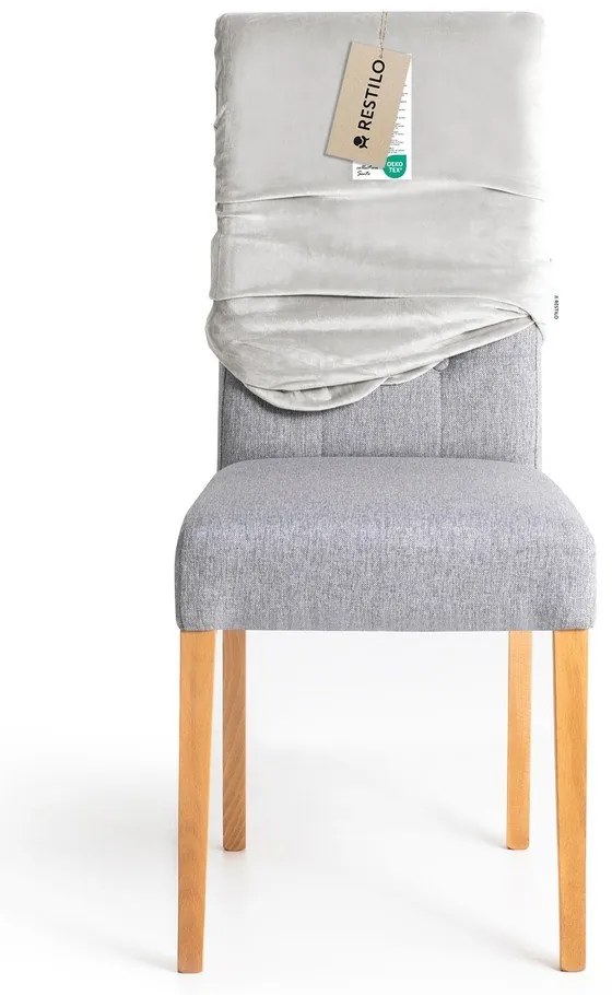 Svetlosivé napínacie poťahy v súprave 4 ks na stoličku 48 cm Sento – Restilo