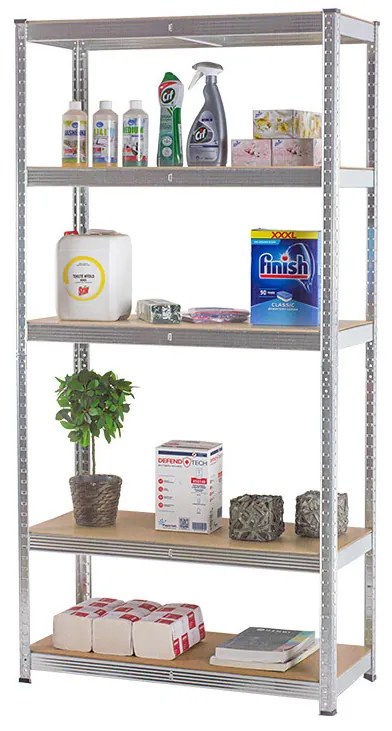 MEGA HIT: Regál 1800x900x300 mm zinkovaný 5-policový, nosnosť 875 kg