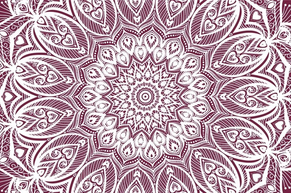 Samolepiaca tapeta Mandala harmónie na ružovom pozadí - 150x100