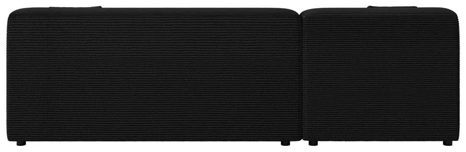 Čierna menčestrová rohová pohovka (ľavý roh/s leňoškou) Martin – Ropez