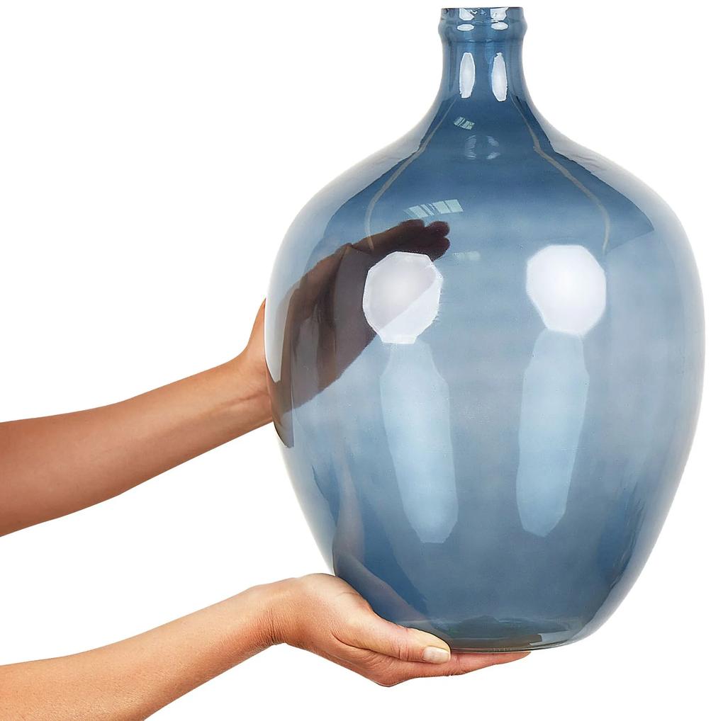 Sklo Dekoratívna váza 39 Modrá ROTI Beliani