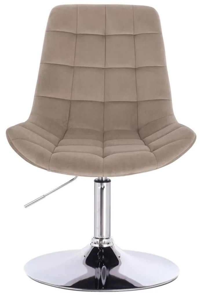 LuxuryForm DESIGN Stolička PARIS VELUR na striebornom tanieri - latte