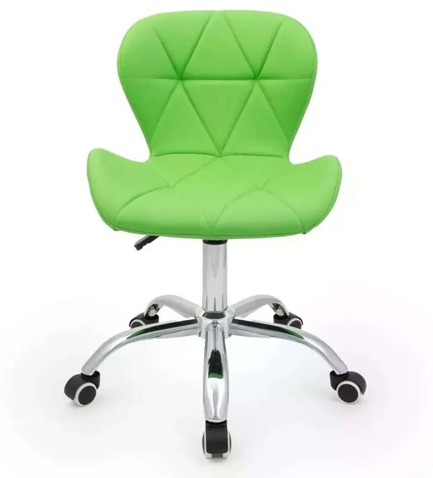 LuxuryForm DESIGN Stolička LIVIO na striebornej podstave s kolieskami - zelená