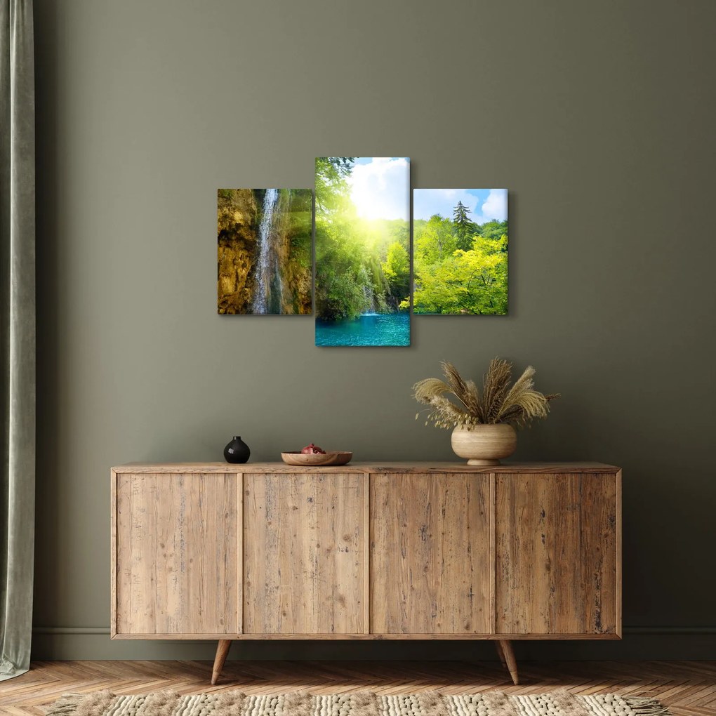 Obraz - vodopády v pralese (90x60 cm)