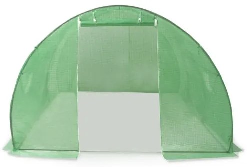 vidaXL Skleník s oceľovými základmi 13,5 m² 450x300x200 cm-