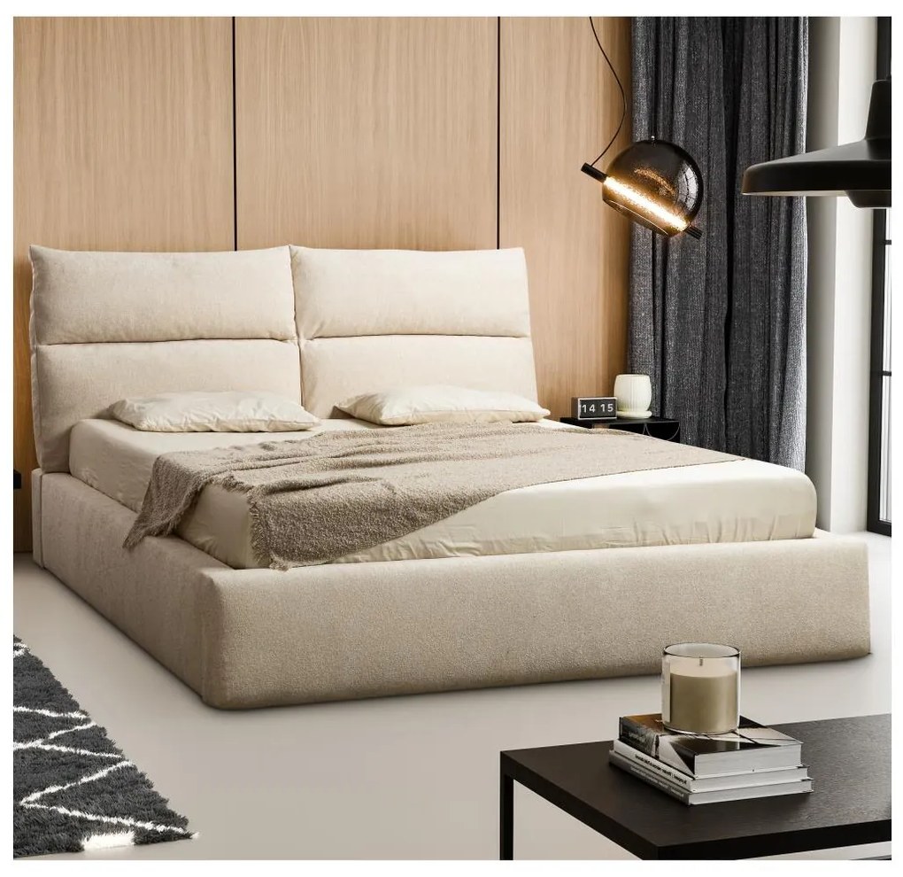 Čalúnená posteľ bez matraca BASIL 180x200 cm béžová