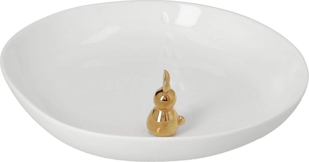 räder Dekorativní porcelánová miska Golden Rabbit