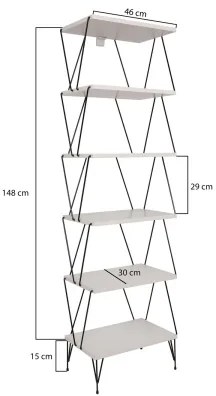 Knižnica BALABAN 165x48 cm biela/čierna