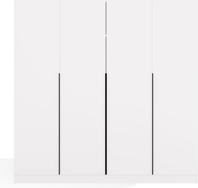 Šatní skříň Senso 4D 200 cm bílá/černá
