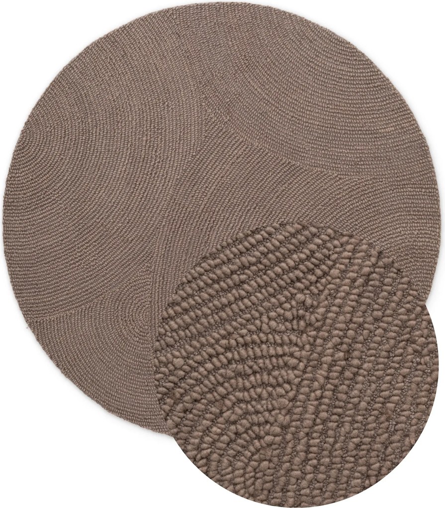 Hanse Home 200x200 (priemer) kruh cm Kusový koberec Calmio 106219 Taupe kruh, hnedá, obývacia izba