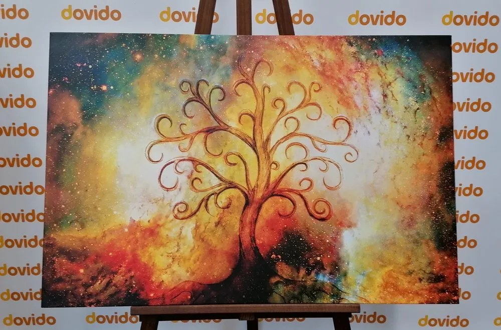 Obraz strom života s abstrakciou vesmíru