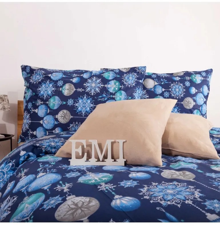Vianočné bavlnené obliečky Magic modré EMI