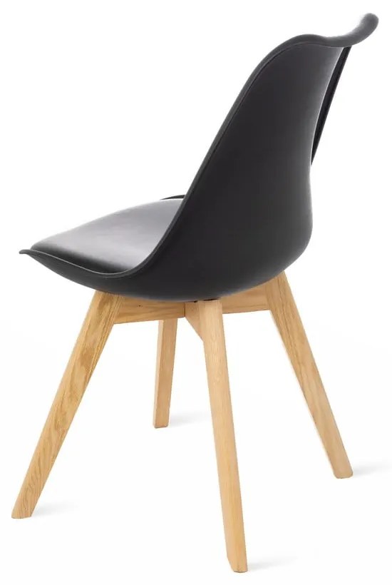 Sada 2 čiernych stoličiek s bukovými nohami loomi.design Retro