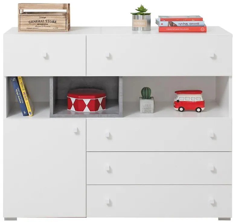 Komoda  Sigma SI12  Bielyy Lux/betón