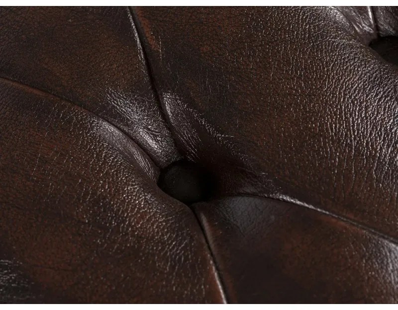 furniture-nabytek.cz - Taburet Chesterfield Pittsfield z pravej kože, hnedý