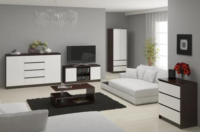 Skriňa STAR S 60 cm 2D 2SZ wenge / biela
