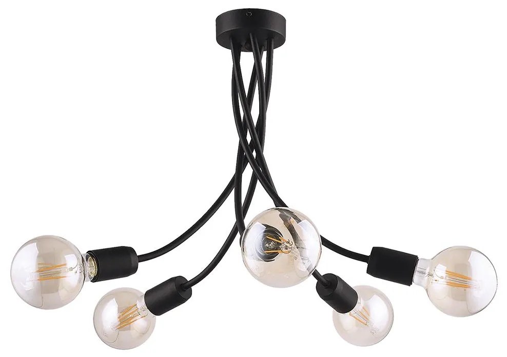 Jupiter 1640 - Luster na tyči LUCE 5xE27/60W/230V čierna