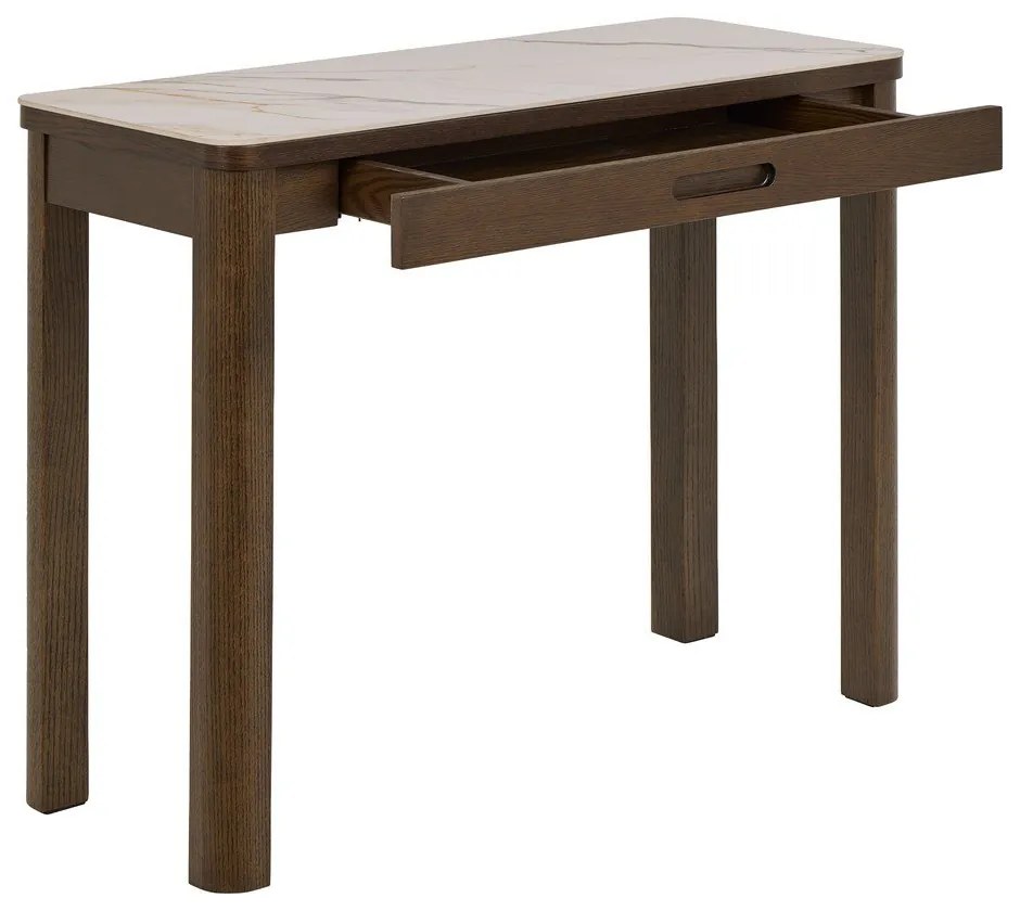 Béžový/tmavohnedý konzolový stolík s keramickou doskou 40x100 cm Southampton – Actona