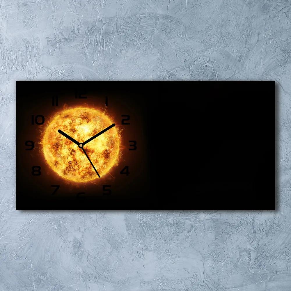 Moderné sklenené hodiny na stenu Slnko pl_zsp_60x30_f_80685077