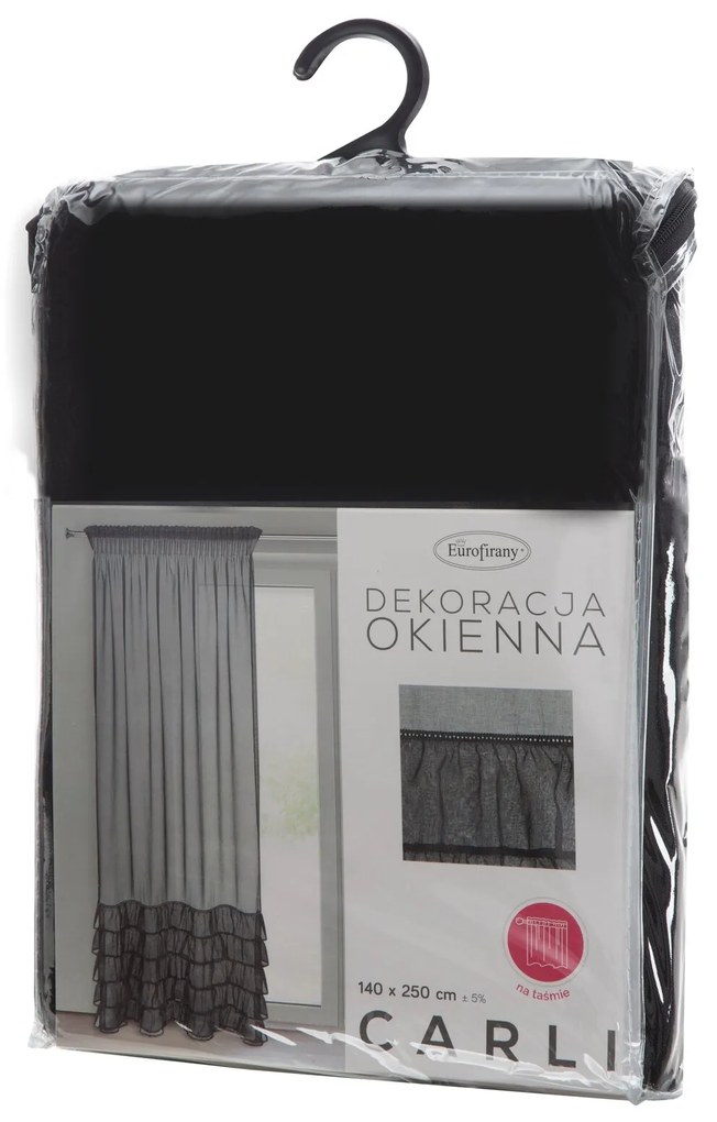ZÁCLONA NA PÁSKE CARLI 140X270 CM ČIERNA