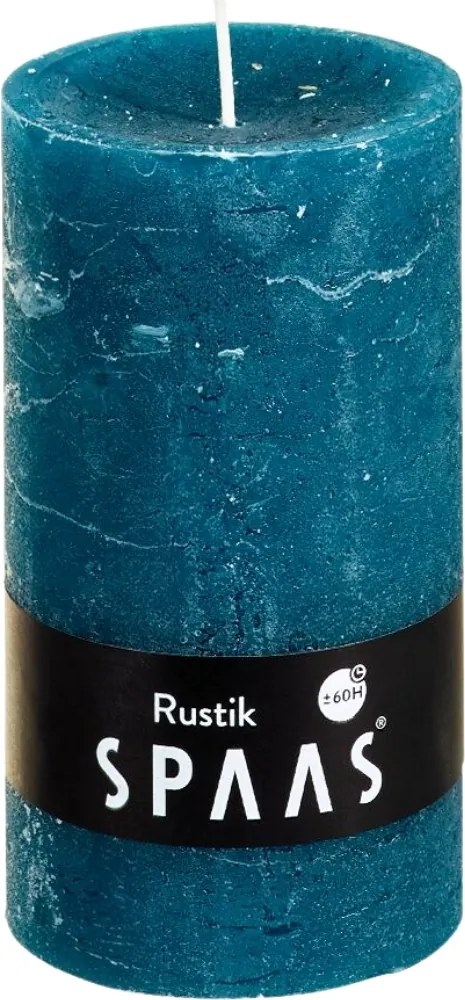 Stĺpová sviečka SPAAS RUSTIK 13 cm modrá