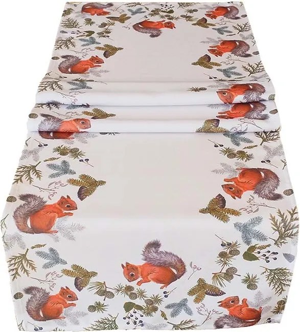 Obrus Lesné veveričky 40 × 140 cm