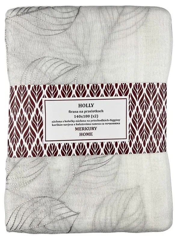 Záclona na priechodkách Holly polyester svetlo sivá 140x180 Merkury Home II/22