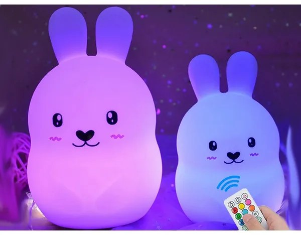 Verk 12262 Nočná RGB lampička dotyková králik USB 1200mAh s diaľkovým ovládaním