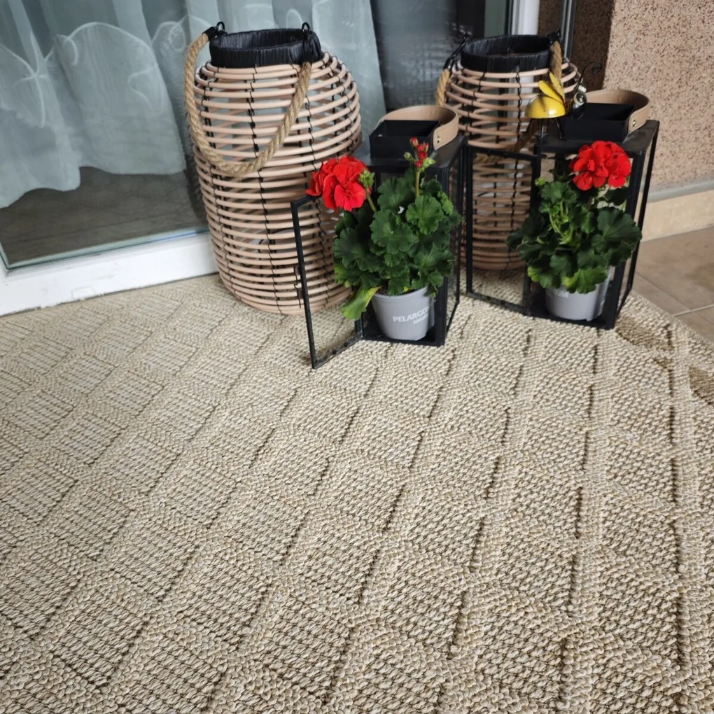 Ayyildiz, Kusový koberec Patara 4953 Beige – na von aj na doma, 80x150, béžová, chodba / predsieň