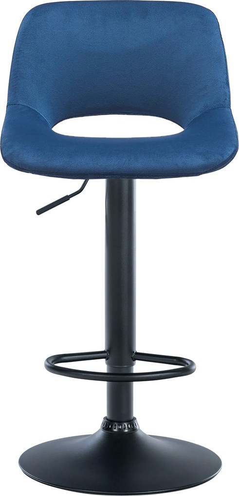 Barová stolička Camden - zamat, čierny rám - Modrá