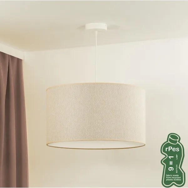 Duolla - Luster na lanku ROLLER ECO RECYCLING 1xE27/15W/230V pr. 45 cm krémová