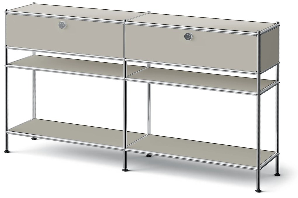 Kovová konzola »CN3 Slim Line« s 2 zásuvkami, svetlosivá