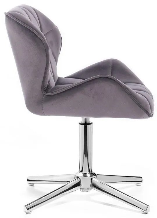 LuxuryForm DESIGN Stolička MILANO VELUR na striebornom kríži - tmavo šedá