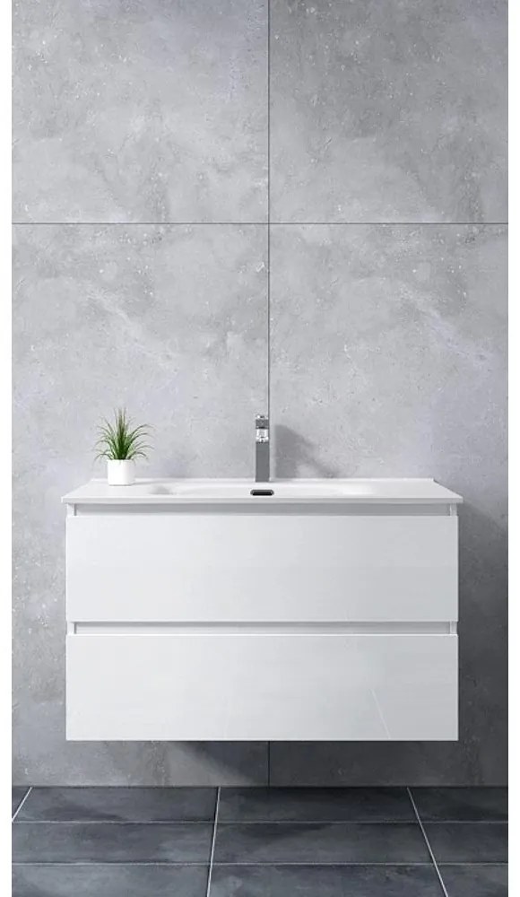 Catania White Kúpeľňová skrinka s umývadlom 90cm