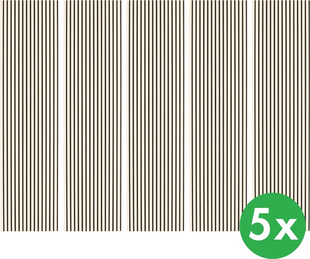 Drevený akustický panel, 2400 x 600 mm, B2BP002, balenie 5 ks, breza
