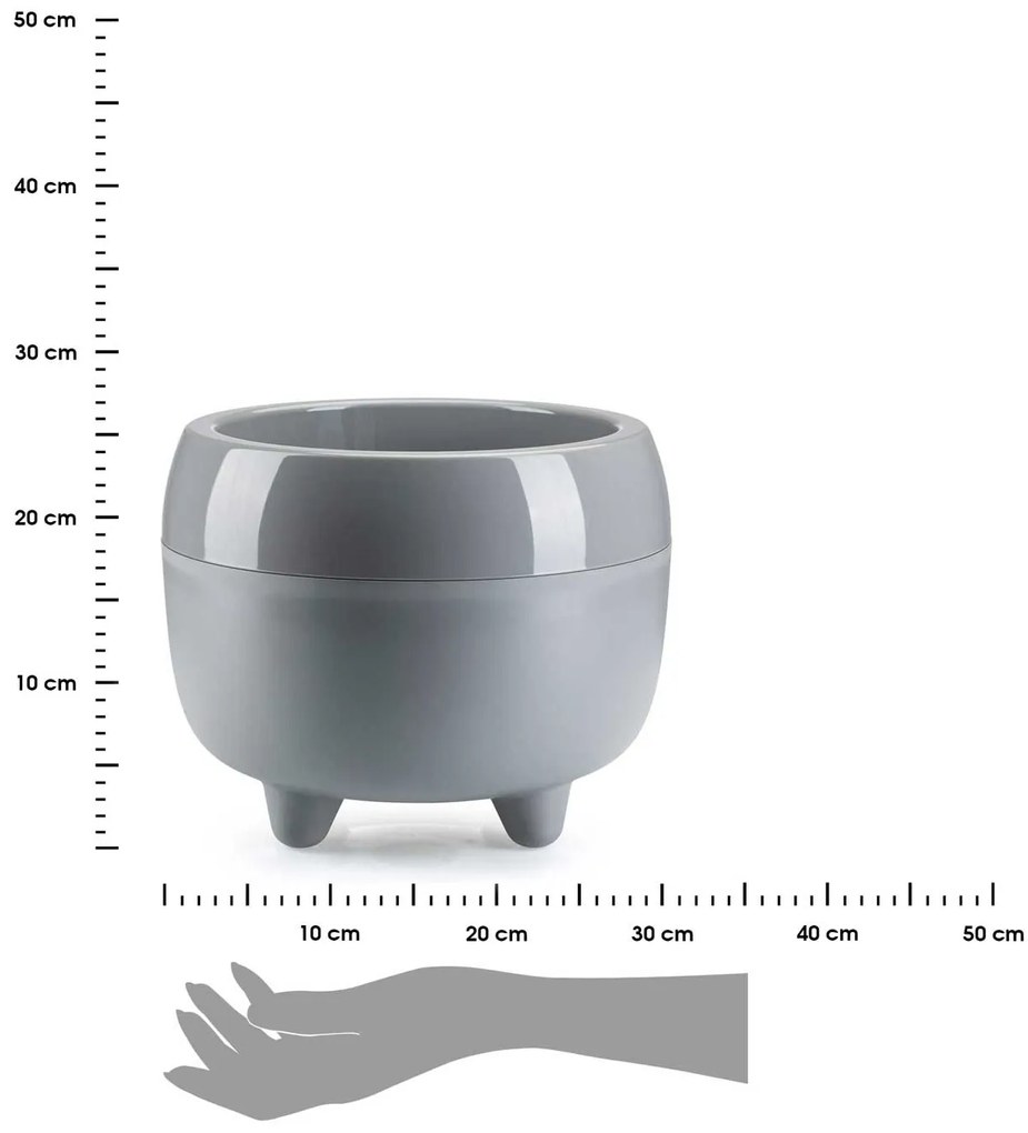 PLASTOVÝ KVETINÁČ BOTANICA 30X24 CM SIVÁ