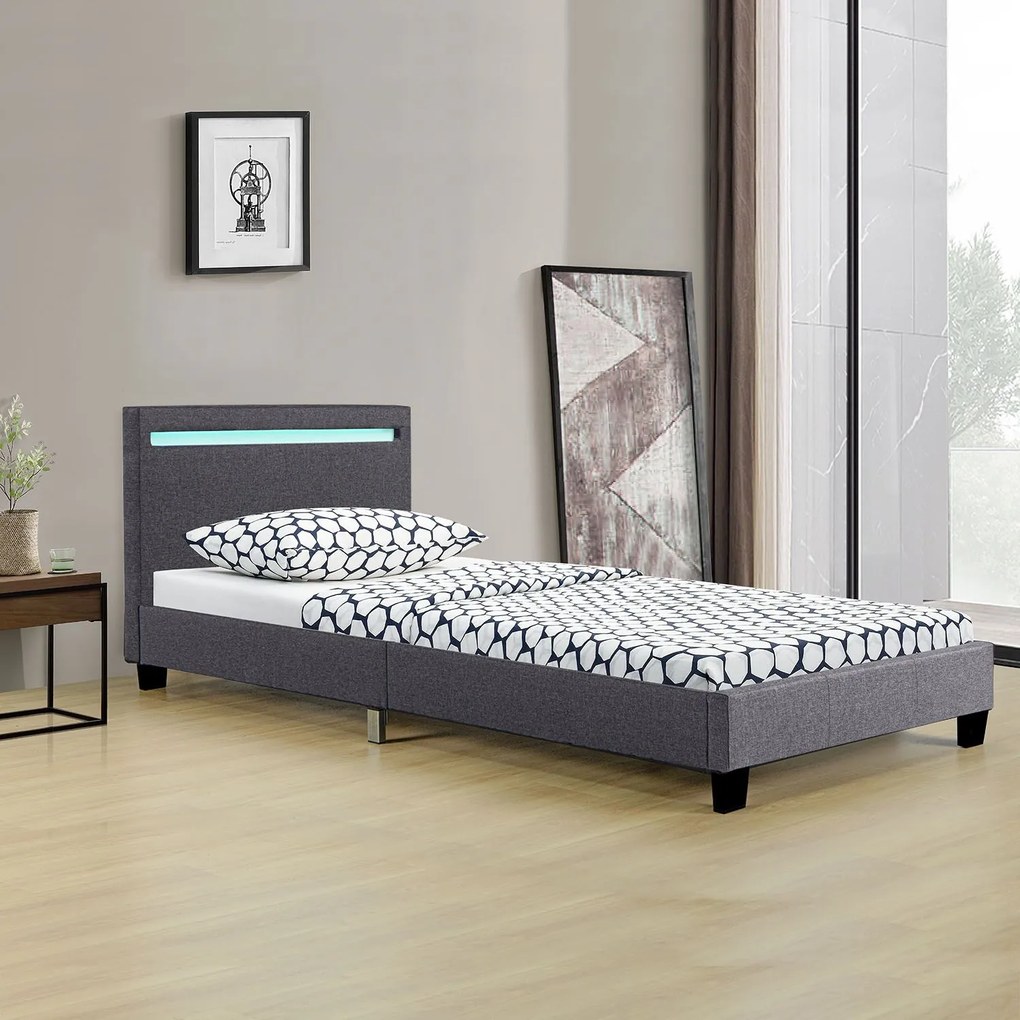 InternetovaZahrada Čalúnená posteľ Verona 90 x 200 cm - šedá