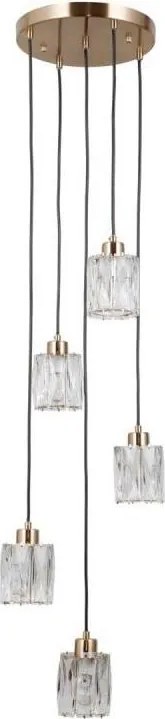 ITALUX PND-40813-5R-HBR - Závesný luster TORNO na lanku 5xE14/40W/230V zlatý