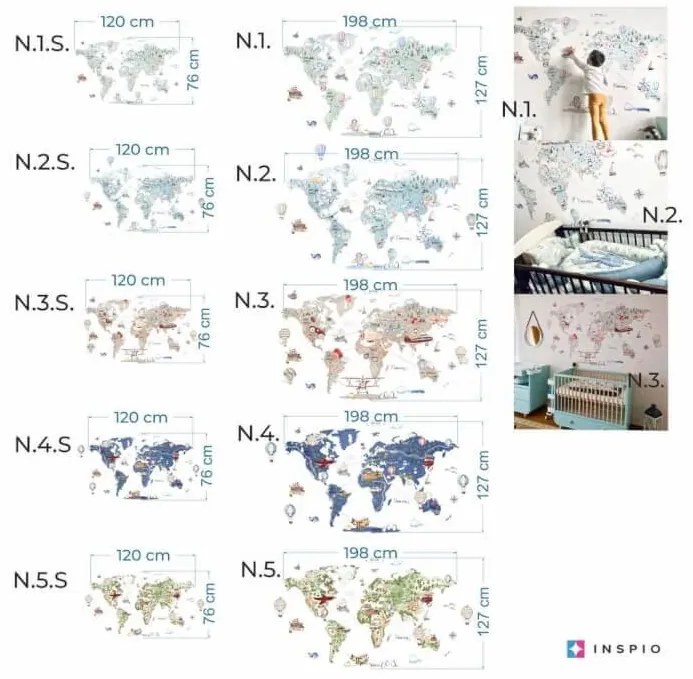 Hnedá mapa sveta pre malých dobrodruhov