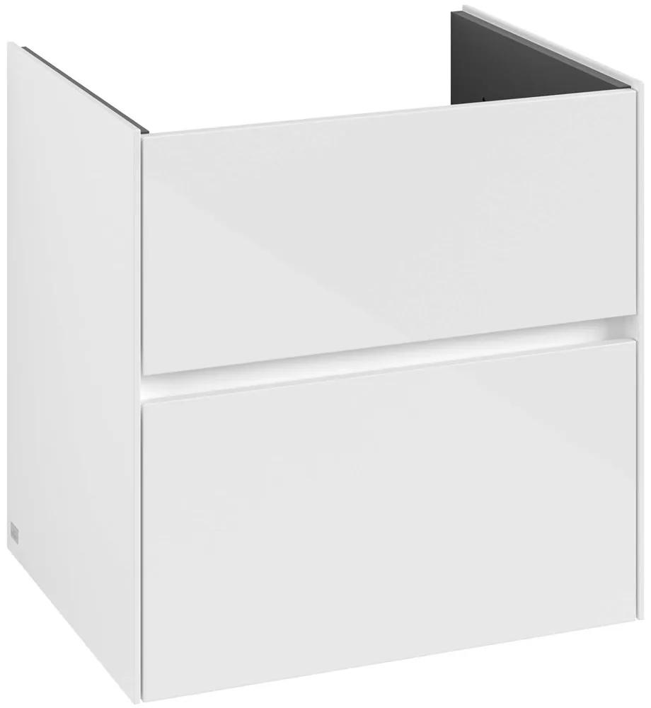 VILLEROY &amp; BOCH Collaro závesná skrinka pod umývadlo, 2 zásuvky, 611 x 480 x 610 mm, Glossy White, C14300DH