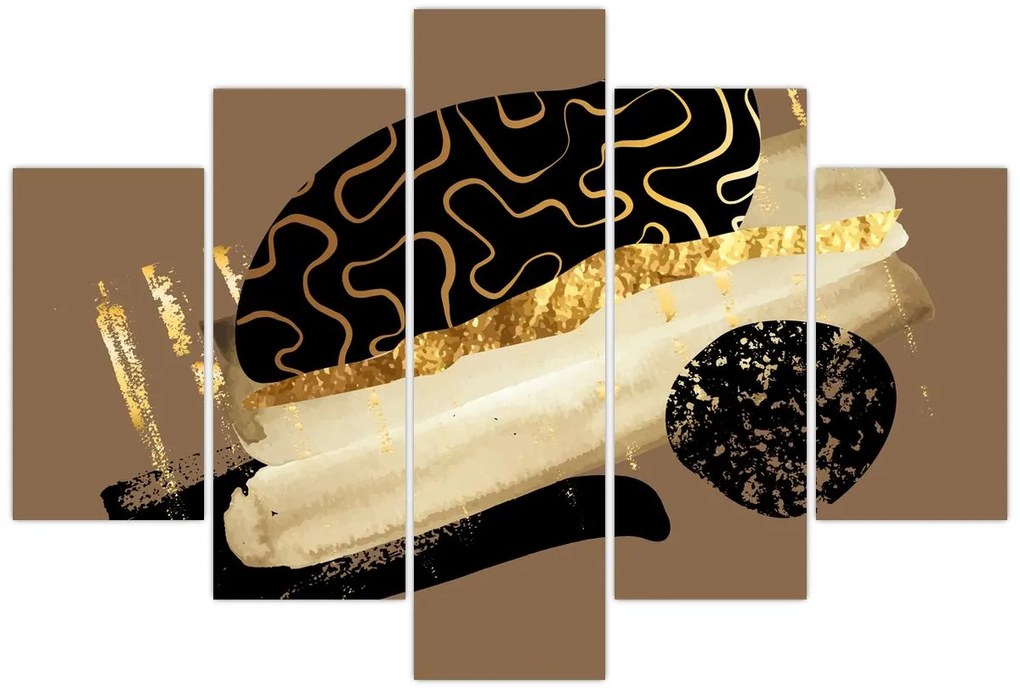 Obraz - Abstrakcia golden brown N⁰3 (150x105 cm)