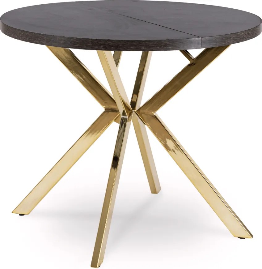 Rozkladací stôl DORIAN 80-160 cm čierny/zlatý