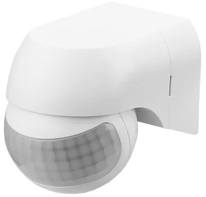 Panlux Nástenný pohybový senzor PIR, 230V, 12m, 180°, max 1000W, IP44, biela