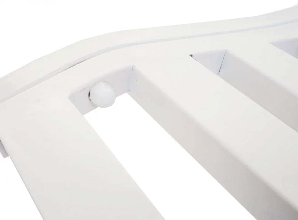 Záhradná lavička HWC-F44, 2-miestna oceľ s práškovým nástrekom - biela