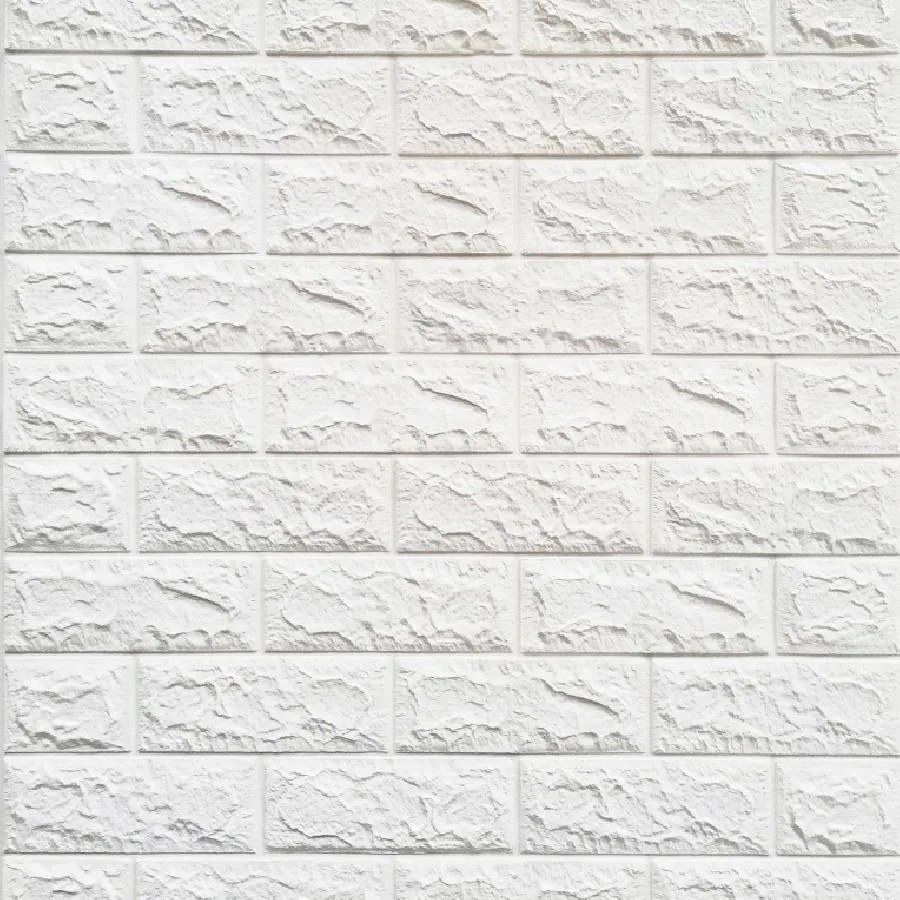 Samolepiace penové 3D panely 0002, cena za kus, rozmer 70 x 77 cm, tehla biela, IMPOL TRADE