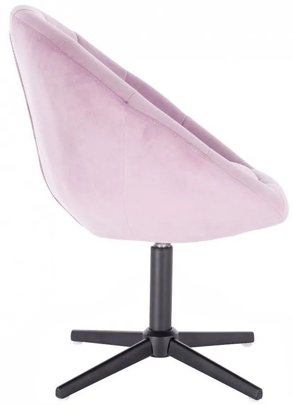 LuxuryForm DESIGN Kreslo VERA VELUR na čiernom kríži - levanduľa