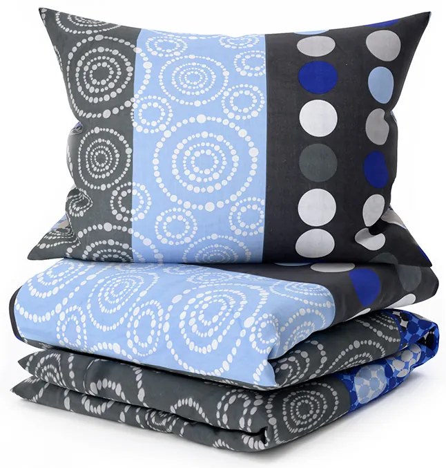 Bavlnené obliečky CIRCLES BLUE, modrá Rozmer obliečky: 70 x 90 cm | 140 x 200 cm