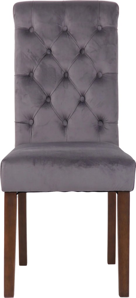 Jedálenská stolička Lisburn - zamat - Tmavo sivá